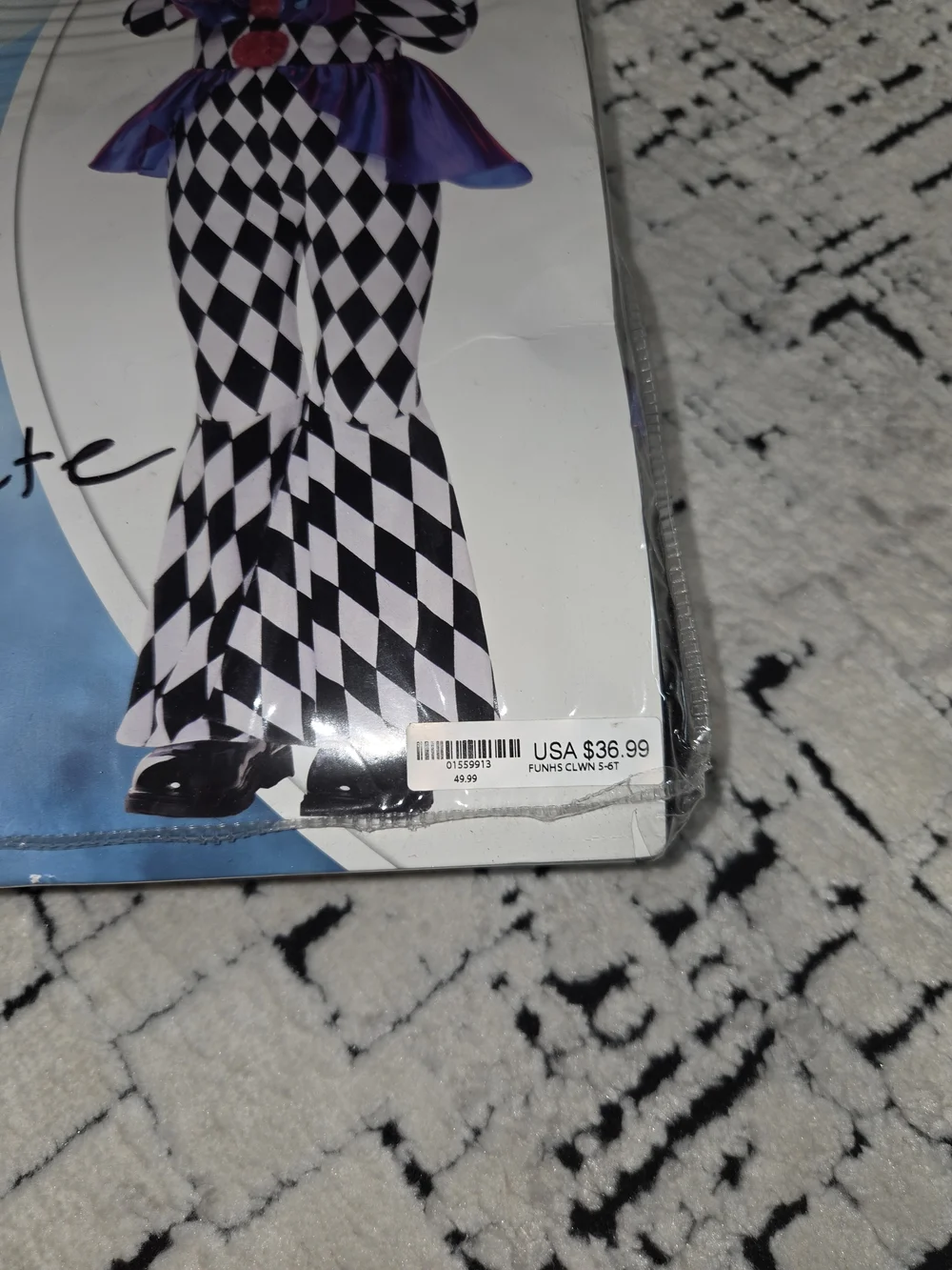 Funhouse Clown Toddler Costume - Black & White with Purple Accents